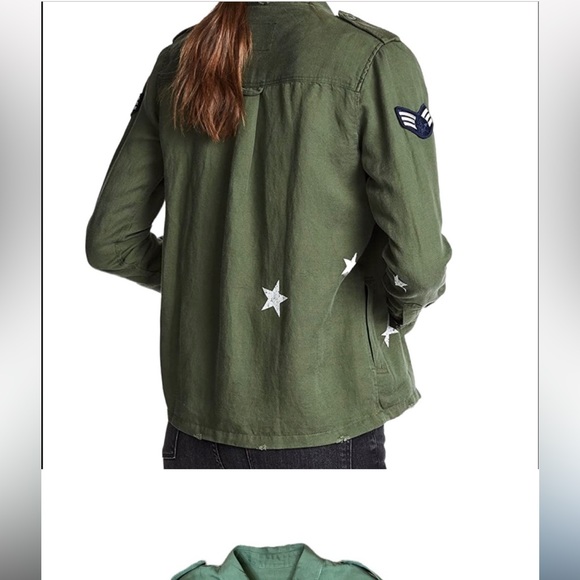 Rails army green button-down jacket with patches - Picture 4 of 5